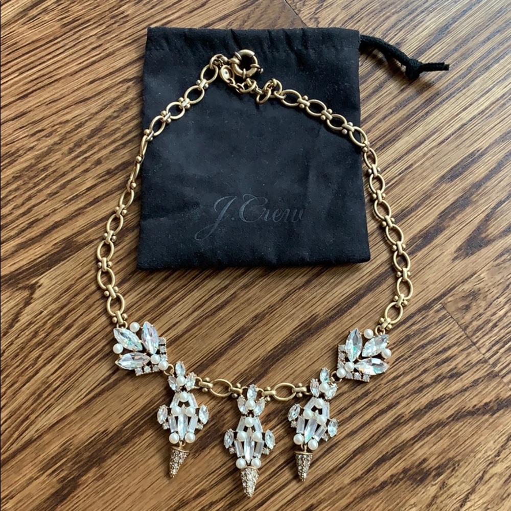 J. Crew rhinestone and pearl necklace
